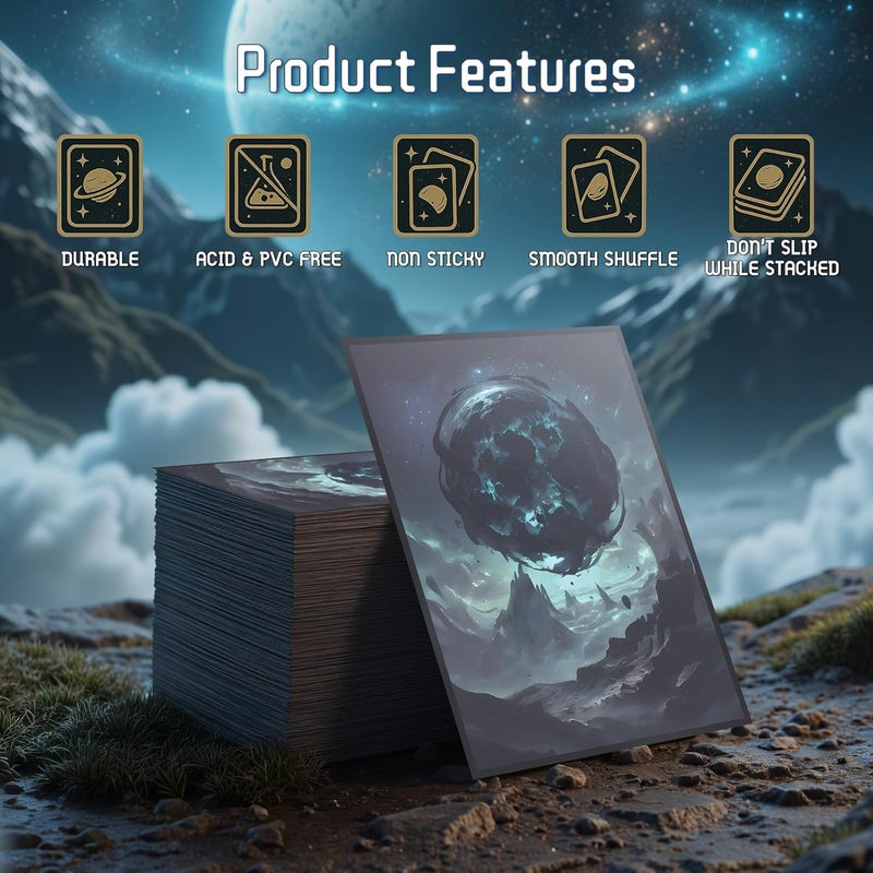 Kiiransr MTG Card Sleeves - Swamp - Planet Basic Lands Series - Ultra Clear Front & Matte Finish Back, 100 Count Standard Size Matte Art Sleeve for Magic The Gathering - Image 5